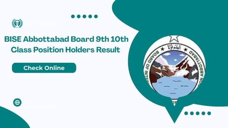 BISE Abbottabad Board 9th 10th Class Position Holders Result 2025