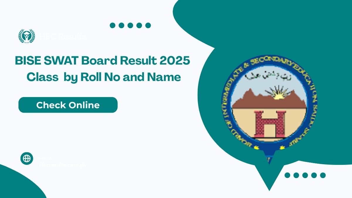 BISE SWAT Board Result 2025 Class 9th and 10th by Roll No and Name