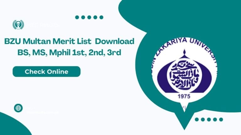 BZU Multan Merit List 2025 Download BS, MS, Mphil 1st, 2nd, 3rd Fall, Spring