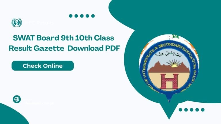 SWAT Board 9th 10th Class Result Gazette 2025 DMC Download
