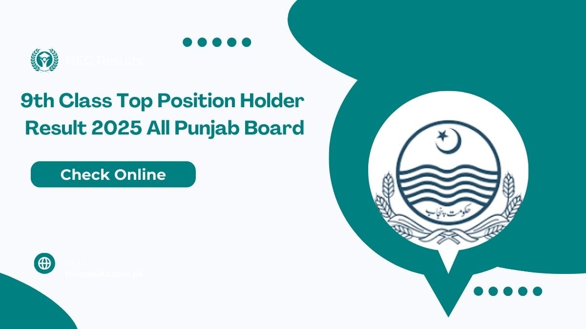9th Class Top Position Holder Result 2025 All Punjab Board