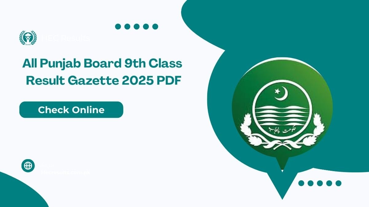 All Punjab Board 9th Class Result Gazette 2025 Download PDF