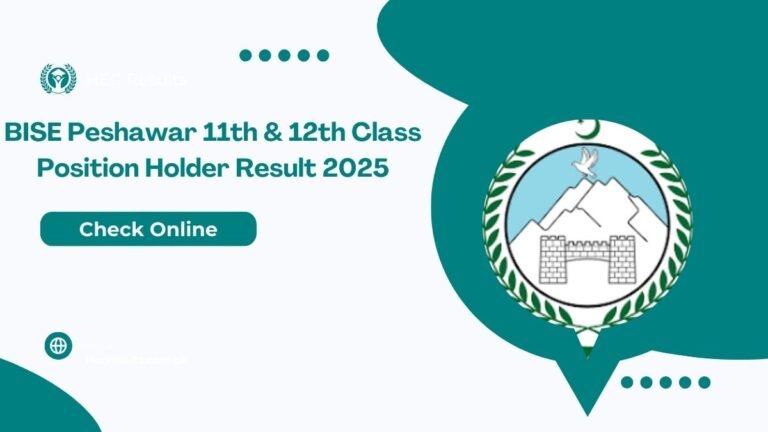 BISE Peshawar Board 11th & 12th Class Position Holder Result 2025