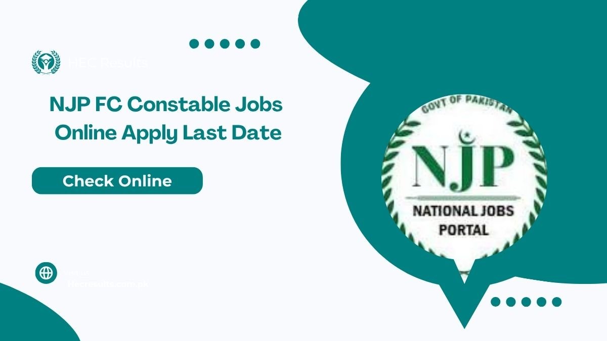 NJP FC Constable Jobs 2025 Federal Constabulary Online Apply