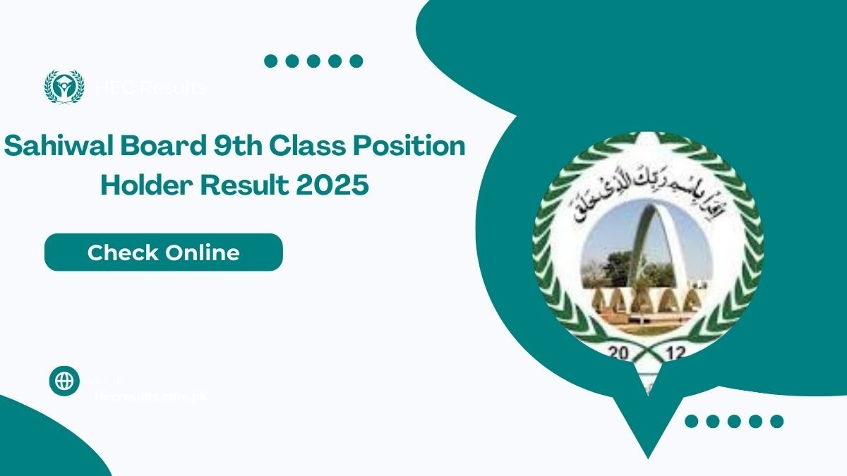 Sahiwal Board 9th Class Position Holder Result 2025