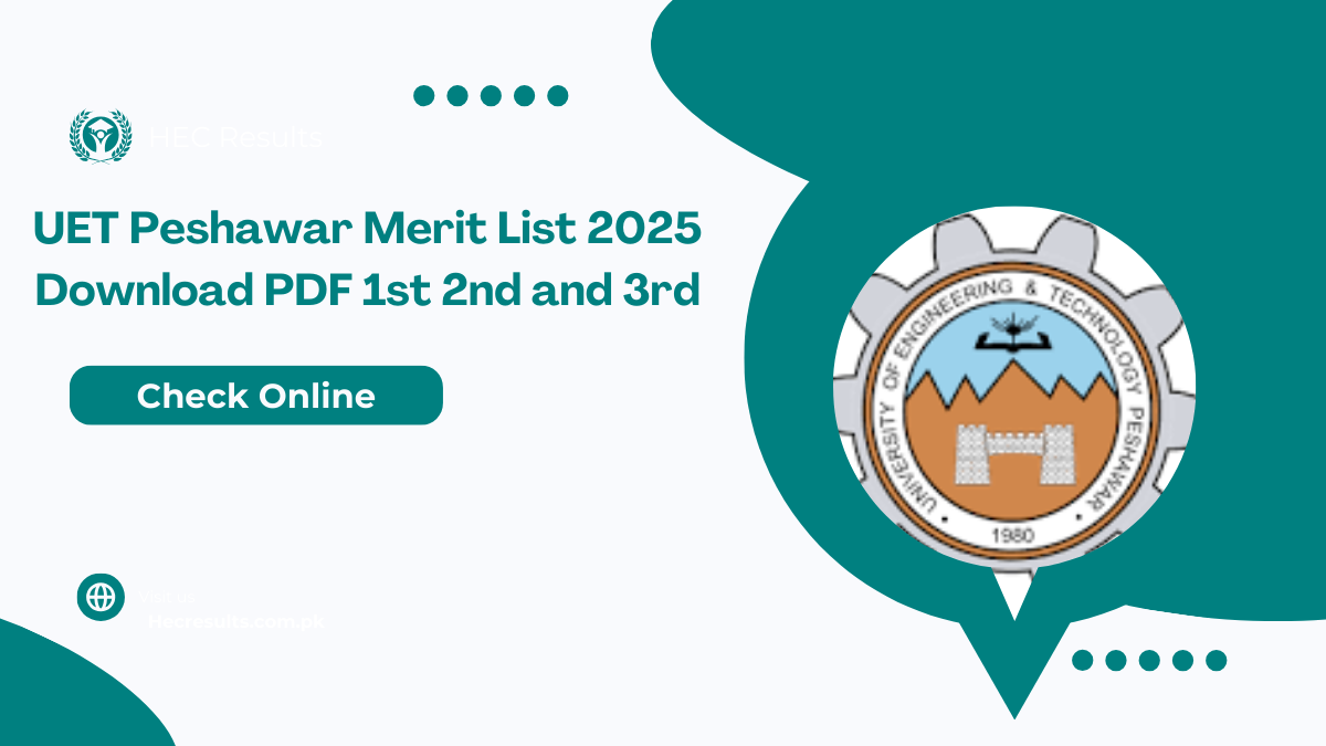 UET Peshawar Merit List 2025 Download PDF 1st 2nd and 3rd