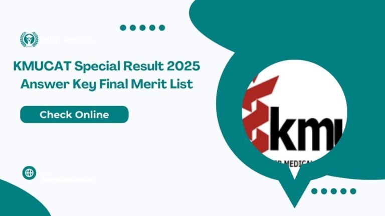 KMUCAT Special Result 2025 Answer Key Final Merit List