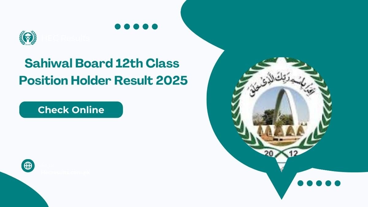 Sahiwal Board 12th Class Position Holder Result 2025